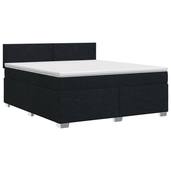 vidaXL Posteľ boxspring s matracom Čierna 140 x 200 cm Látka – Obrázok 2