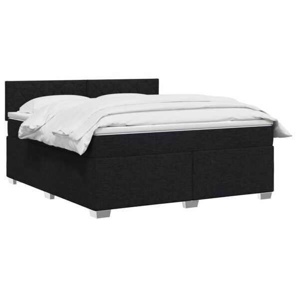 vidaXL Posteľ boxspring s matracom Čierna 140 x 200 cm Látka – Obrázok 3