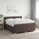 vidaXL Posteľ boxspring s matracom Tmavohnedá 140 x 200 cm Látka