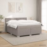 vidaXL Posteľ boxspring s matracom Sivohnedá 140 x 200 cm Látka