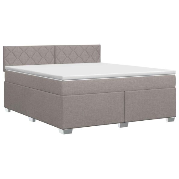 vidaXL Posteľ boxspring s matracom Sivohnedá 140 x 200 cm Látka – Obrázok 2