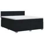 vidaXL Posteľ boxspring s matracom Čierna 160 x 200 cm Látka – Obrázok 2