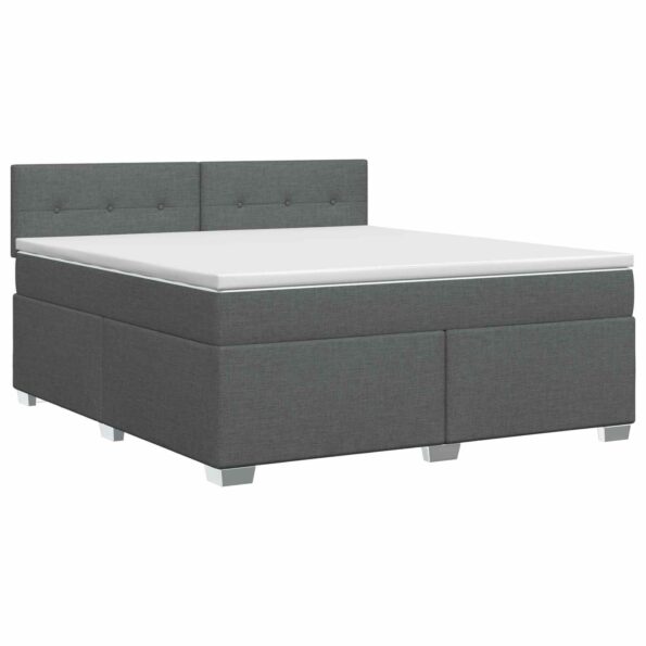 vidaXL Posteľ boxspring s matracom Tmavosivá 180 x 200 cm Látka – Obrázok 2