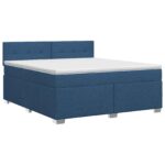 vidaXL Posteľ boxspring s matracom Modrá 180 x 200 cm Látka – Obrázok 2