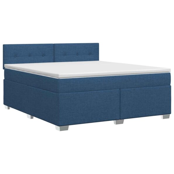 vidaXL Posteľ boxspring s matracom Modrá 180 x 200 cm Látka – Obrázok 2