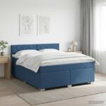 vidaXL Posteľ boxspring s matracom Modrá 180 x 200 cm Látka