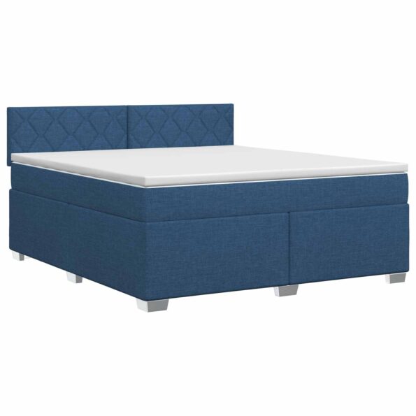 vidaXL Posteľ boxspring s matracom Modrá 180 x 200 cm Látka – Obrázok 2