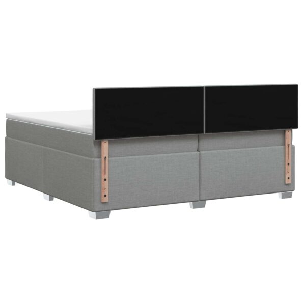 vidaXL Posteľ boxspring s matracom Svetlosivá 200 x 200 cm Látka – Obrázok 8