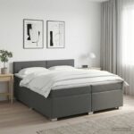 vidaXL Posteľ boxspring s matracom Tmavosivá 200 x 200 cm Látka