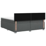 vidaXL Posteľ boxspring s matracom Tmavosivá 200 x 200 cm Látka – Obrázok 8