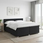 vidaXL Posteľ boxspring s matracom Čierna 200 x 200 cm Látka