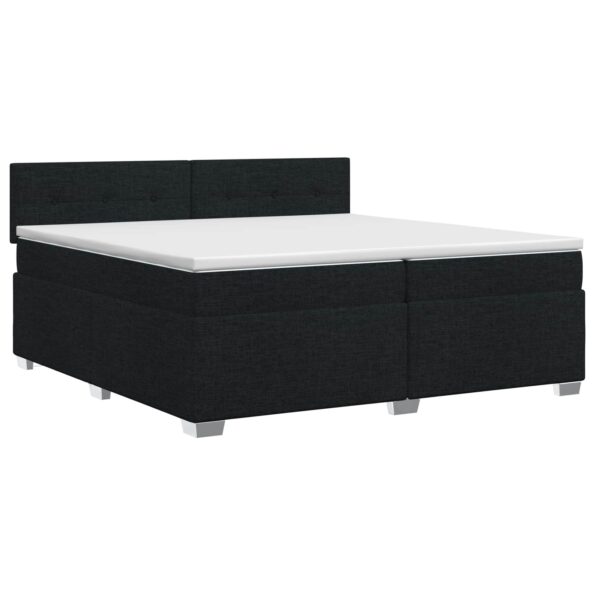 vidaXL Posteľ boxspring s matracom Čierna 200 x 200 cm Látka – Obrázok 2
