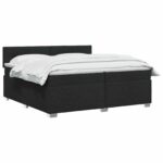 vidaXL Posteľ boxspring s matracom Čierna 200 x 200 cm Látka – Obrázok 3