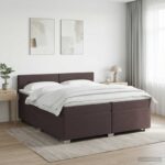 vidaXL Posteľ boxspring s matracom Tmavohnedá 200 x 200 cm Látka