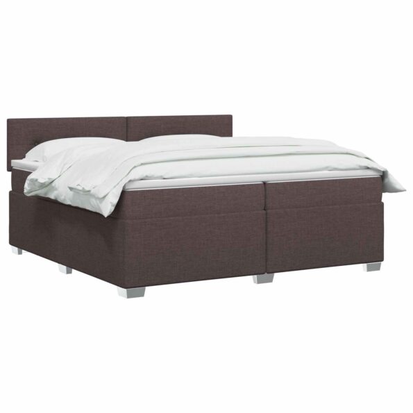 vidaXL Posteľ boxspring s matracom Tmavohnedá 200 x 200 cm Látka – Obrázok 3