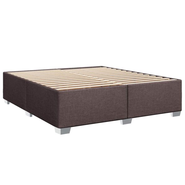 vidaXL Posteľ boxspring s matracom Tmavohnedá 200 x 200 cm Látka – Obrázok 5