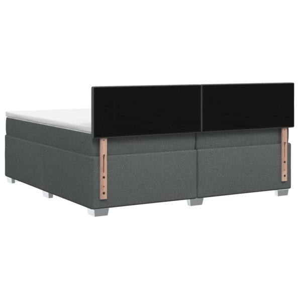 vidaXL Posteľ boxspring s matracom Tmavosivá 200 x 200 cm Látka – Obrázok 8