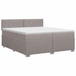 vidaXL Posteľ boxspring s matracom Sivohnedá 200 x 200 cm Látka – Obrázok 2