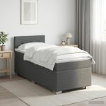 vidaXL Posteľ boxspring s matracom Tmavosivá 90 x 190cm Látka