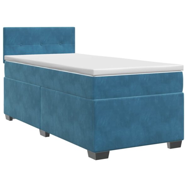 vidaXL Posteľ boxspring s matracom Tmavomodrá 80 x 200 cm Zamat – Obrázok 2