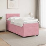 vidaXL Posteľ boxspring s matracom Ružová 80 x 200 cm Zamat