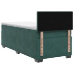 vidaXL Posteľ boxspring s matracom Tmavozelená 90 x 200 cm Zamat – Obrázok 7