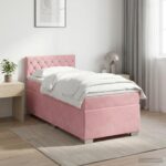vidaXL Posteľ boxspring s matracom Ružová 100 x 200 cm Zamat