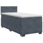 vidaXL Posteľ boxspring s matracom Tmavosivá 100 x 200 cm Zamat – Obrázok 2