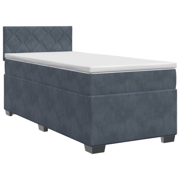 vidaXL Posteľ boxspring s matracom Tmavosivá 100 x 200 cm Zamat – Obrázok 2