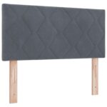 vidaXL Posteľ boxspring s matracom Tmavosivá 100 x 200 cm Zamat – Obrázok 4
