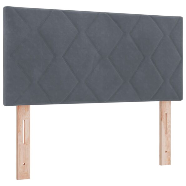 vidaXL Posteľ boxspring s matracom Tmavosivá 100 x 200 cm Zamat – Obrázok 4