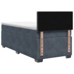 vidaXL Posteľ boxspring s matracom Tmavosivá 100 x 200 cm Zamat – Obrázok 8