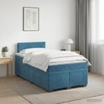 vidaXL Posteľ boxspring s matracom Modrá 120 x 190 cm Zamat