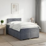vidaXL Posteľ boxspring s matracom Tmavosivá 120 x 190 cm Zamat