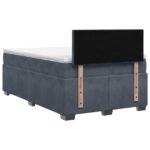 vidaXL Posteľ boxspring s matracom Tmavosivá 120 x 190 cm Zamat – Obrázok 8
