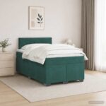 vidaXL Posteľ boxspring s matracom Tmavozelená 120 x 190 cm Zamat
