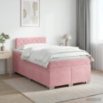 vidaXL Posteľ boxspring s matracom Ružová 120 x 200 cm Zamat