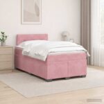 vidaXL Posteľ boxspring s matracom Ružová 120 x 200 cm Zamat