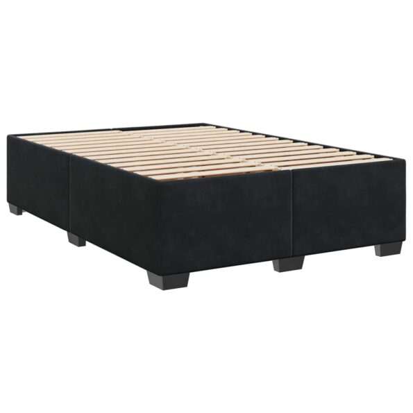 vidaXL Posteľ boxspring s matracom Čierna 140 x 200 cm Zamat – Obrázok 5