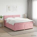 vidaXL Posteľ boxspring s matracom Ružová 140 x 200 cm Zamat