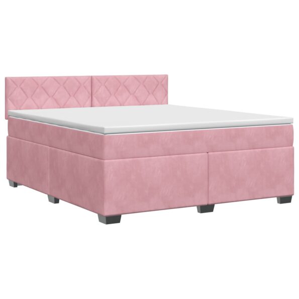 vidaXL Posteľ boxspring s matracom Ružová 140 x 200 cm Zamat – Obrázok 2