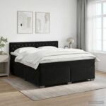 vidaXL Posteľ boxspring s matracom Čierna 180 x 200 cm Zamat