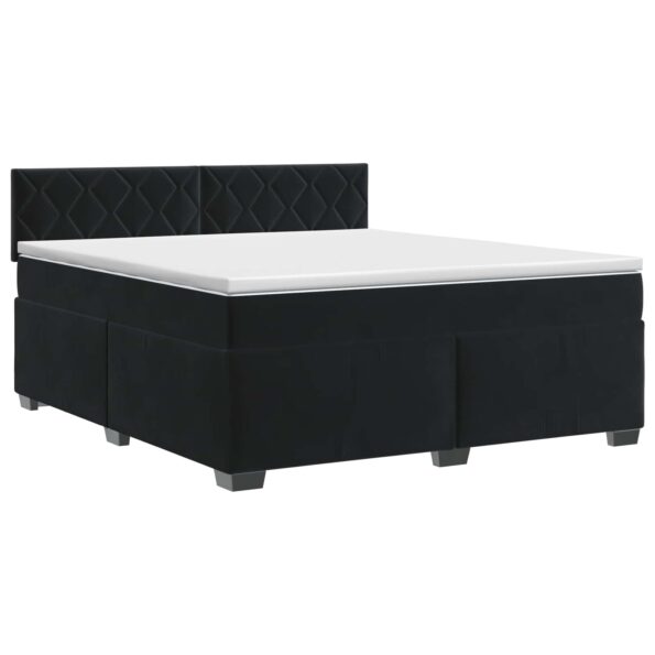 vidaXL Posteľ boxspring s matracom Čierna 180 x 200 cm Zamat – Obrázok 2