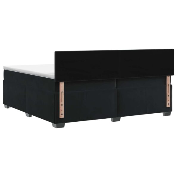 vidaXL Posteľ boxspring s matracom Čierna 200 x 200 cm Zamat – Obrázok 8