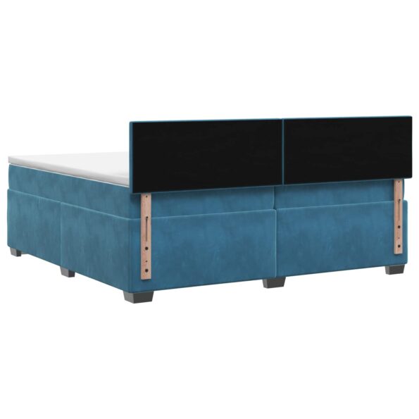 vidaXL Posteľ boxspring s matracom Tmavomodrá 200 x 200 cm Zamat – Obrázok 8