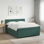 vidaXL Posteľ boxspring s matracom Tmavozelená 200 x 200 cm Zamat