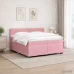 vidaXL Posteľ boxspring s matracom Ružová 200 x 200 cm Zamat