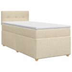 vidaXL Posteľ boxspring s matracom Krémová 80 x 200 cm Látka – Obrázok 2