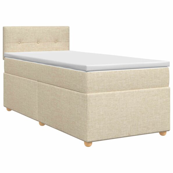 vidaXL Posteľ boxspring s matracom Krémová 80 x 200 cm Látka – Obrázok 2