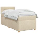 vidaXL Posteľ boxspring s matracom Krémová 80 x 200 cm Látka – Obrázok 3